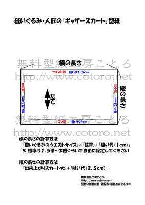 ギャザースカート型紙