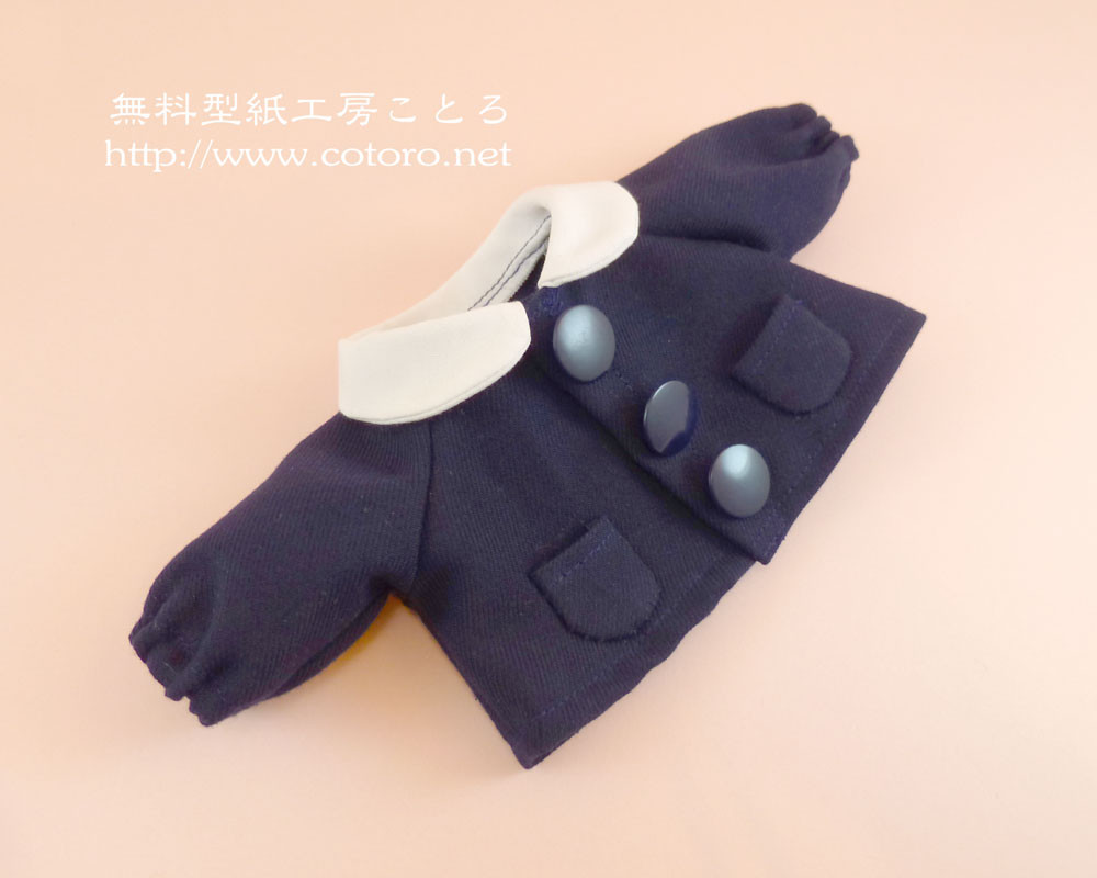 作り方☆「エリ付きスモック」メルちゃん等のお人形に | 無料型紙工房