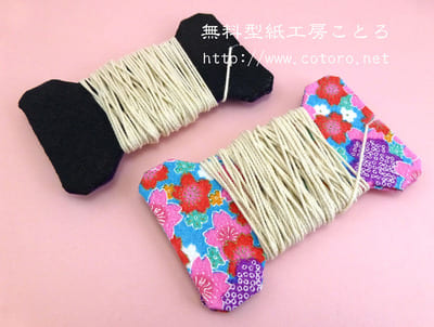 作り方☆「凧（たこ）の糸を巻く厚紙」厚紙に布をキレイに貼る方法
