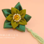 作り方☆落ち着いた和な髪飾り☆つまみ細工プレート