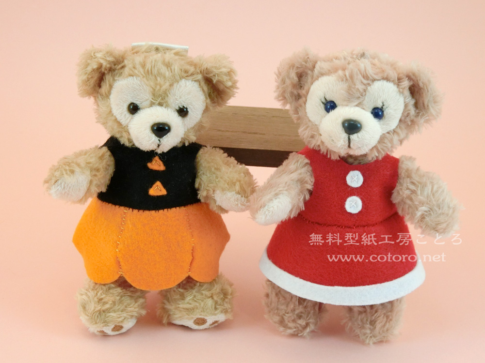 動画で作り方☆フェルトの「かぼちゃワンピ」シェリーメイ縫いぐるみバッジ等の縫いぐるみに