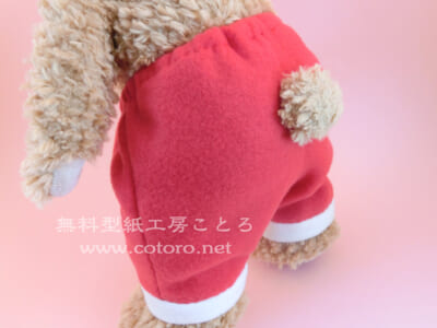動画で作り方☆フリースの「手縫いサンタパンツ」Sサイズダッフィー等の縫いぐるみに