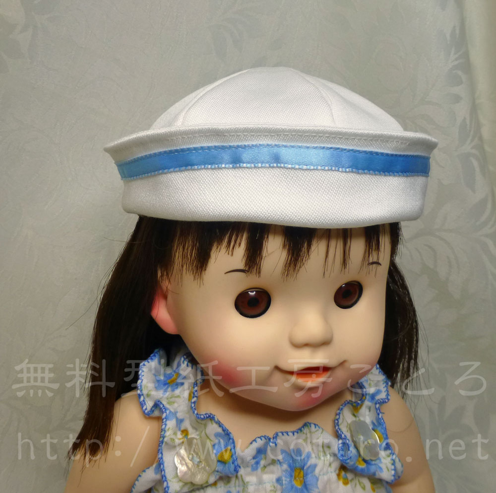 作り方 マリン帽子 ゴブハット 水兵帽 ｓサイズダッフィー等の縫いぐるみや人形に 無料型紙工房ことろ