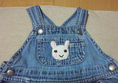 うさぎのアップリケ