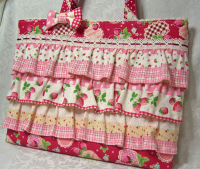 作り方☆フリル レッスンバッグ（トートバッグ・手さげ袋・絵本袋）Part 1