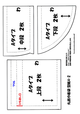 丸底巾着型紙A-2