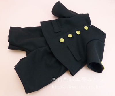 作り方☆「男子学生服・学ラン・詰襟・軍服」Sサイズダッフィー等の縫いぐるみに Part 2