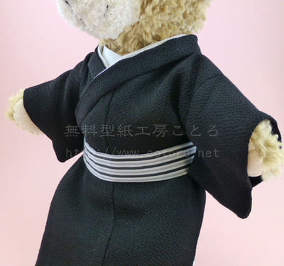 作り方☆「裏地なしの長着(着物・振袖・浴衣)」Sサイズダッフィー等の縫いぐるみに Part 2