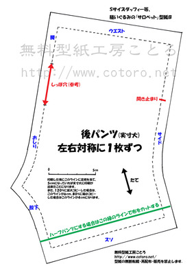 サロペット型紙B