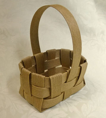 クラフトバンド☆ミニカゴ作ってみました☆エコクラフト