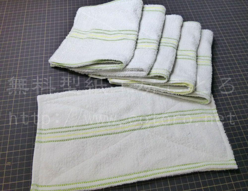 作り方 バスタオルから６枚の雑巾を簡単に作る方法 無料型紙工房ことろ