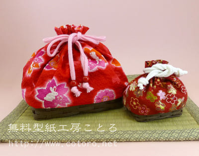 作り方☆籠巾着（かごきんちゃく）