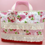 作り方☆二段レースのレッスンバッグ（絵本袋・手さげ・トートバッグ）